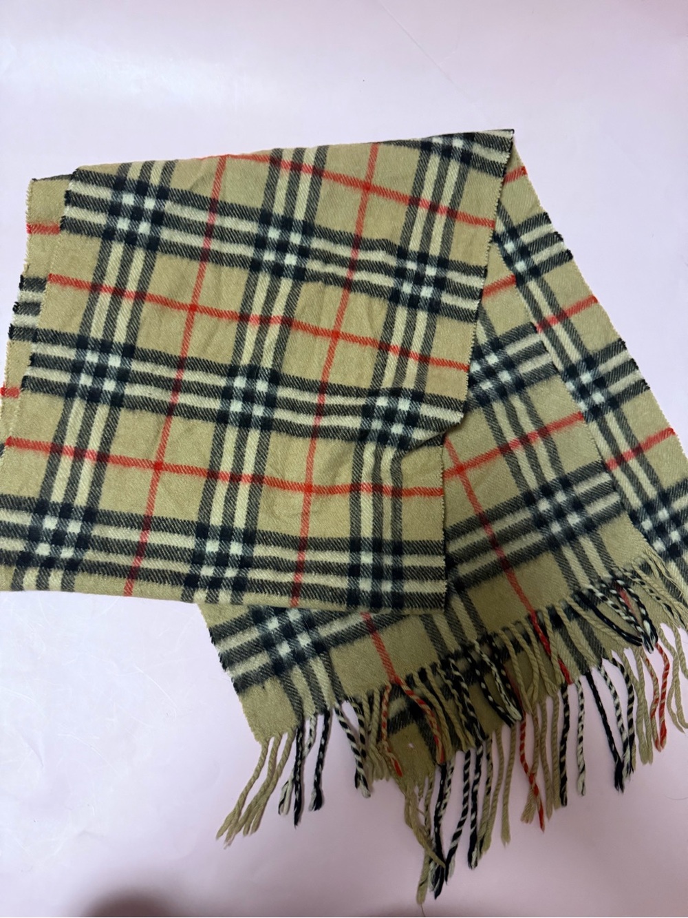 Burberry Check Wool Scarf In One Size - Picture 2 of 3